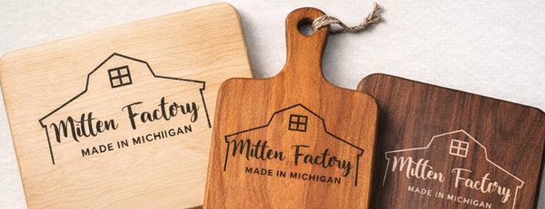 Custom cutting boards in maple, cherry, and walnut